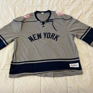 New York Gray and Navy Yankees Hockey Jersey
